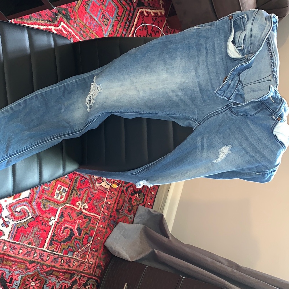 Blue distressed jeans